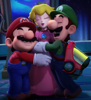 Mario, Peach, and Luigi