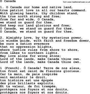  O Canada (Lyrics)