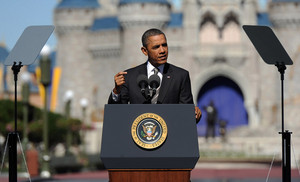 President Barack Obama 迪士尼 World 2012