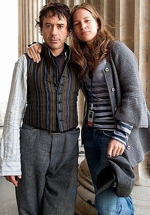 Robert Downey Jr and Susan Downey on set of Sherlock Holmes (2009)