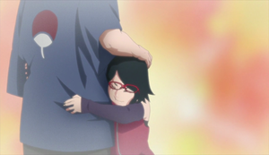Sarada Hugs Sasuke 