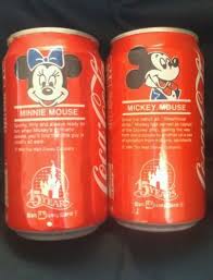 Minnie And Mickey ماؤس Commerative Coca Cola Cans