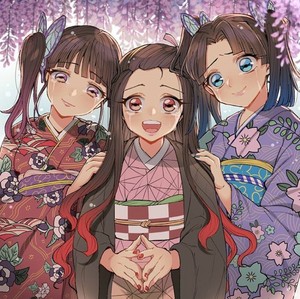 Demon slayer girls! Nezuko, Kanao and Aoi. Whom would あなた chose?