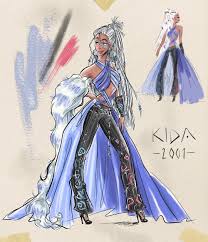  Disney Princess, Kida, design Sketch