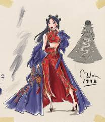  disney Princess, Mulan, diseño Sketch