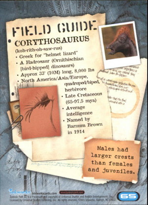 Jurassic Park III Field Guide: Corythosaurus