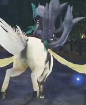 Kyubi riding an Beautiful Pegasus