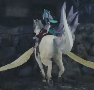 Kyubi riding an Beautiful Pegasus