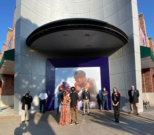  Nikkolas Smith unveiling Chadwick memorial mural in downtown Disney