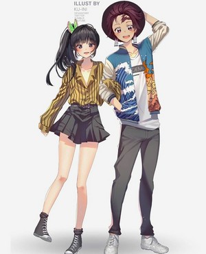  Tanjiro and Kanao *chic outfit*