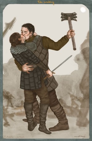  Arya/Gendry Drawing - Kisses
