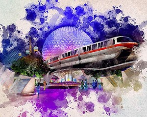  Epcot Center And Дисней Monorail