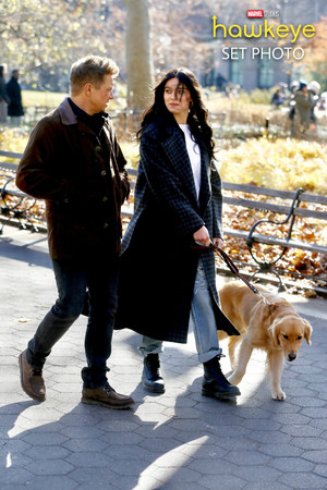  Hawkeye || Hailee Steinfeld, Jeremy Renner, and Lucky the 比萨, 比萨饼 Dog || 防弹少年团