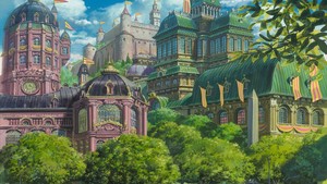  Howl's Moving istana, castle kertas dinding