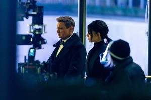  Jeremy Renner and Hailee Steinfeld on the set of Hawkeye || New York || December 9, 2020