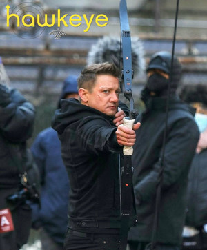  Jeremy Renner on the set of Hawkeye || December 8, 2020 || Hoyt Buffalo Recurve Bow♡