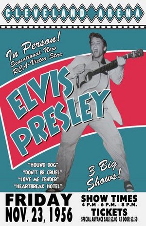  Vintage Elvis Presley concert Tour Poster