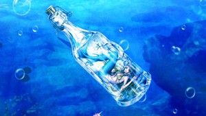  Bottled Mermaid Обои