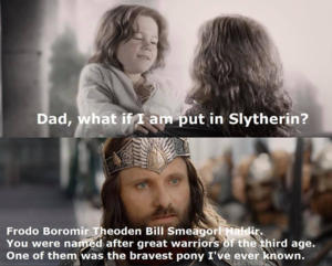  If Aragorn had chosen his child's name like Harry Potter did...