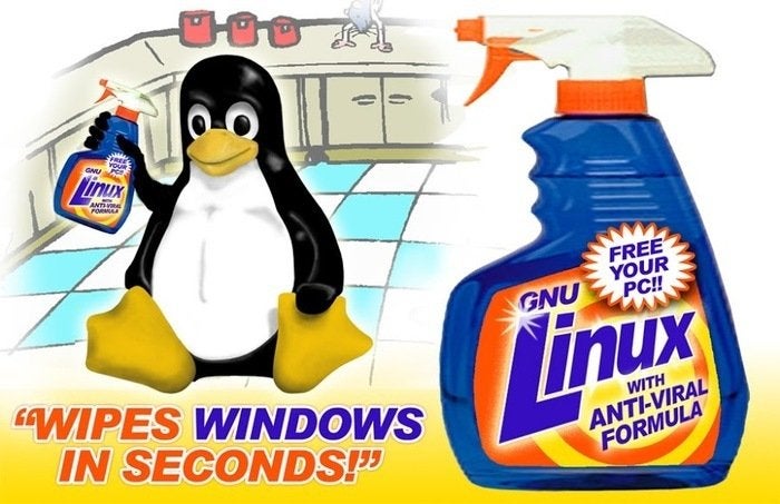 Linux - wipes Windows in seconds!
