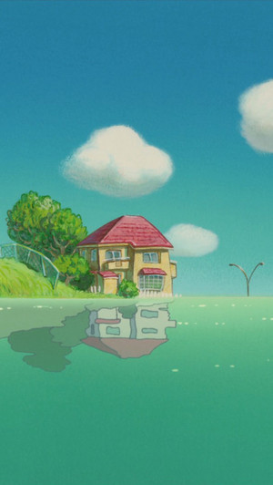 Ponyo on the Cliff sejak the Sea Phone kertas dinding