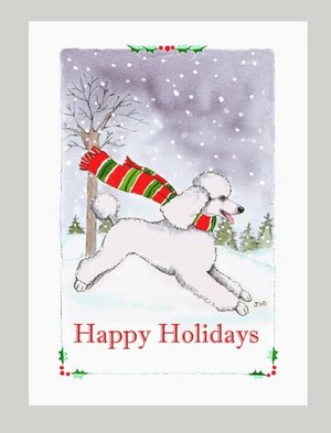  Poodle Рождество Card