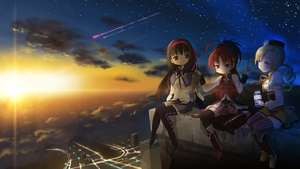  Skyline Hintergrund - Mami, Homura, Kyoku