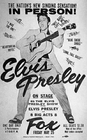  Vintage Elvis Presley संगीत कार्यक्रम Tour Poster