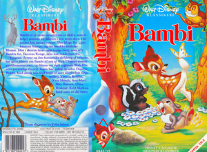  Walt 디즈니 Classics VHS Covers - Bambi (Danish Version)