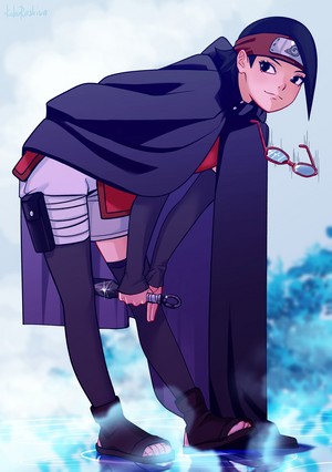  sarada with sasuke cape