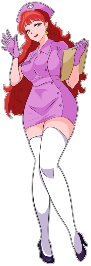  Captain syrup in nurse outfit