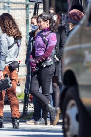 Hailee Steinfeld filming "Hawkeye"