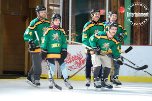 The Original Ducks in The Mighty Ducks: Game Changers - Fulton, Connie, Kenny, Averman and Guy