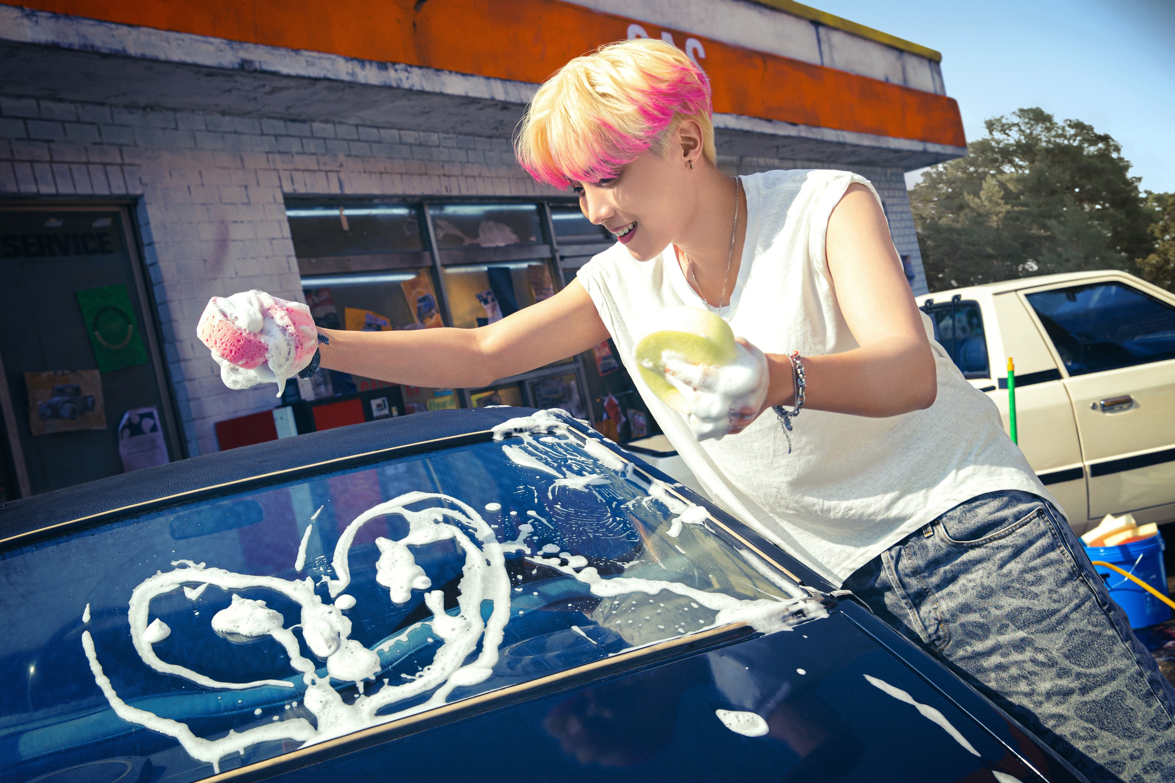 BTS J-Hope's Blue Hair in "Butter" Music Video - wide 5