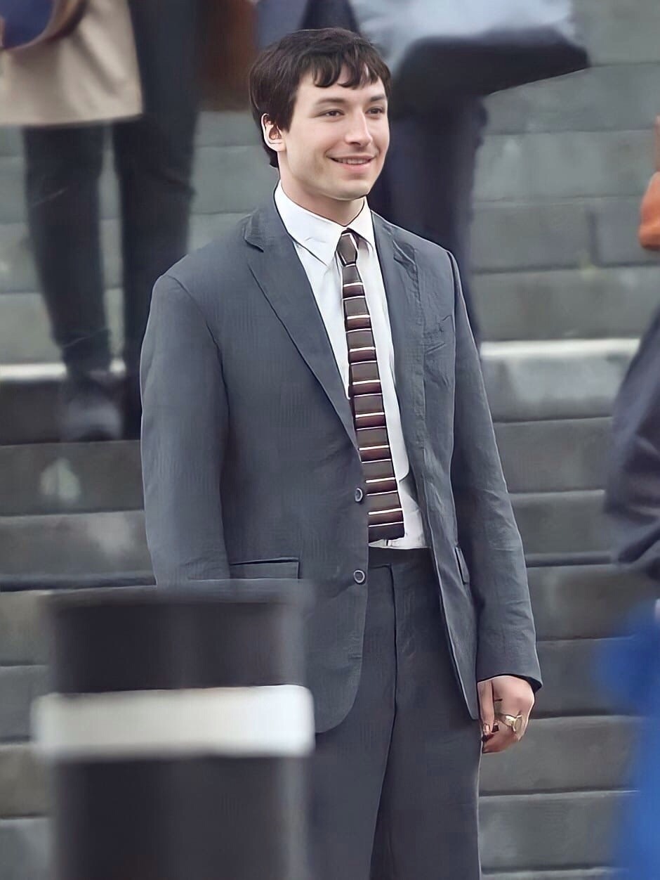 Ezra Miller on the set of The Flash