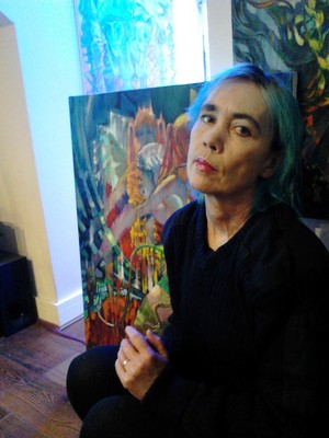  Me with my latest painting i'm still working on 23/05/2021