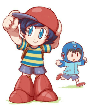 Mega Man and Ness Outfit Swap