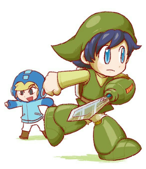 Mega Man and Toon Link Outfit Swap