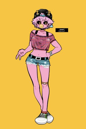 Mina with bubblegum