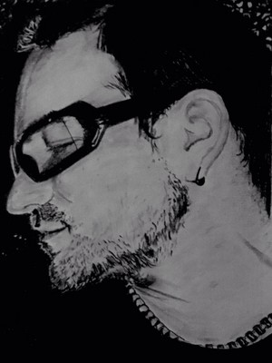  Pencil drawing of Bono