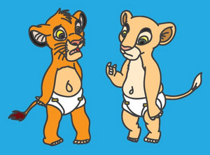  Simba and Nala in diapers