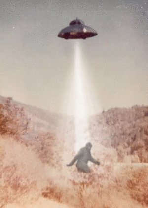  UFO abducting Bigfoot