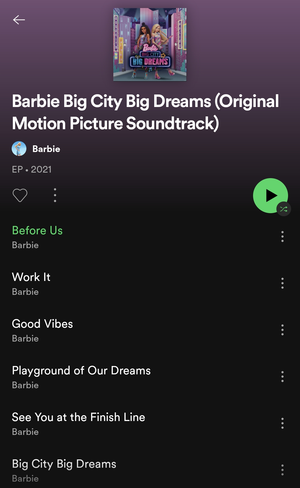  Barbie Big City Big Dreams (Original Motion Picture)