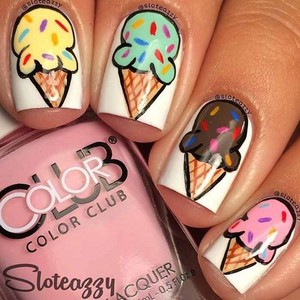 DIY ice cream nails design💅🌈