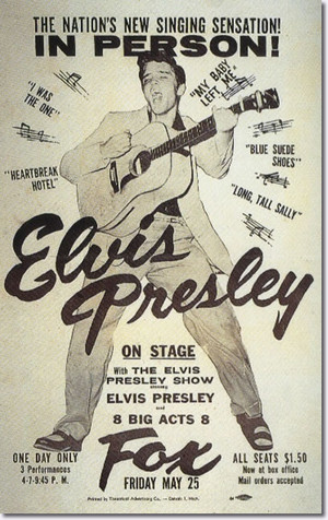Elvis Presley Vintage Concert Tour Poster