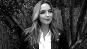 Jodie in leather jacket