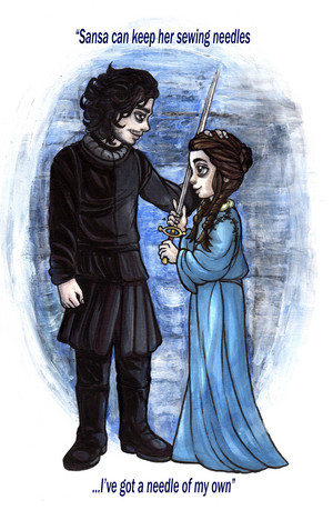  Jon & Arya Drawing - Needle