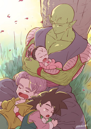  Piccolo with Pan , Goten and Trunks