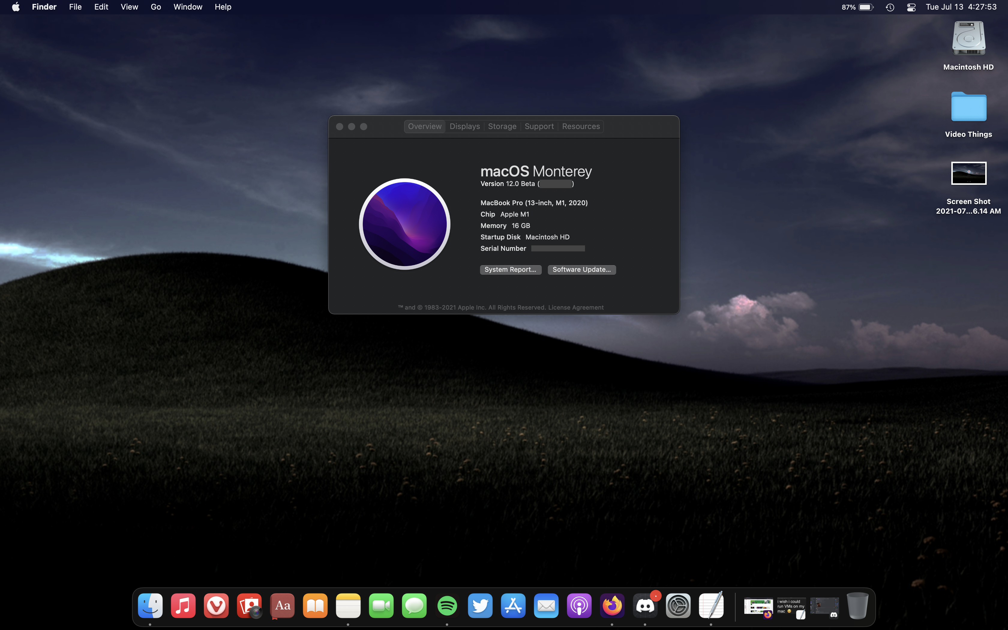 macOS Monterey Beta Desktop