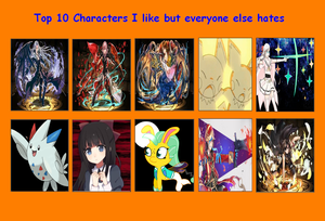  top, boven 10 characters i like but everyone else hates